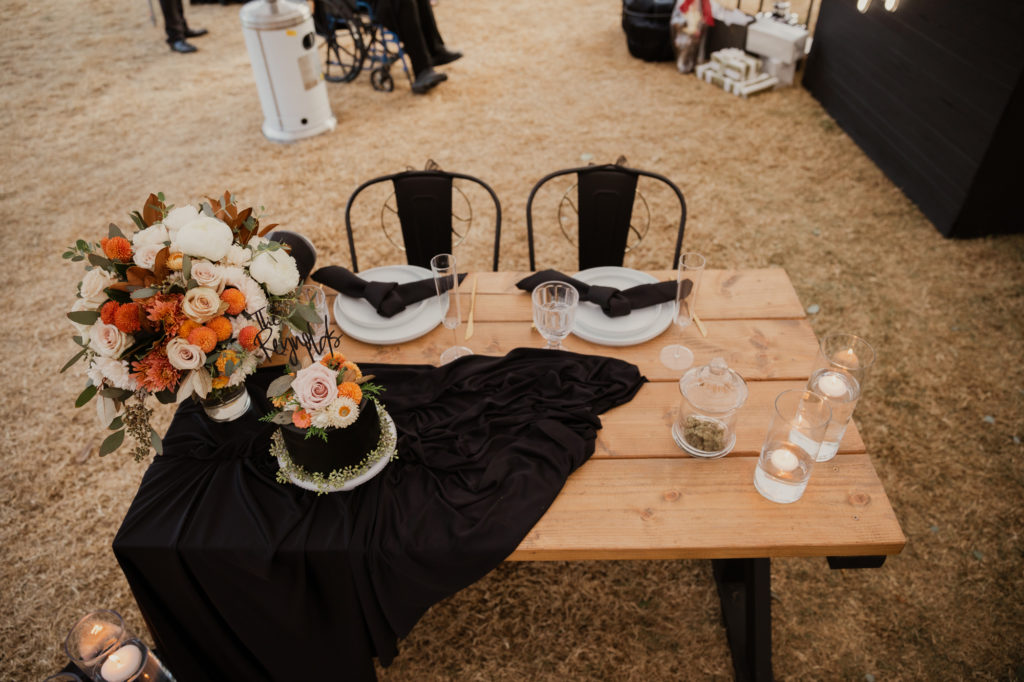 sunset backyard wedding