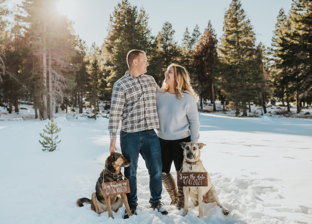 snowy engagement