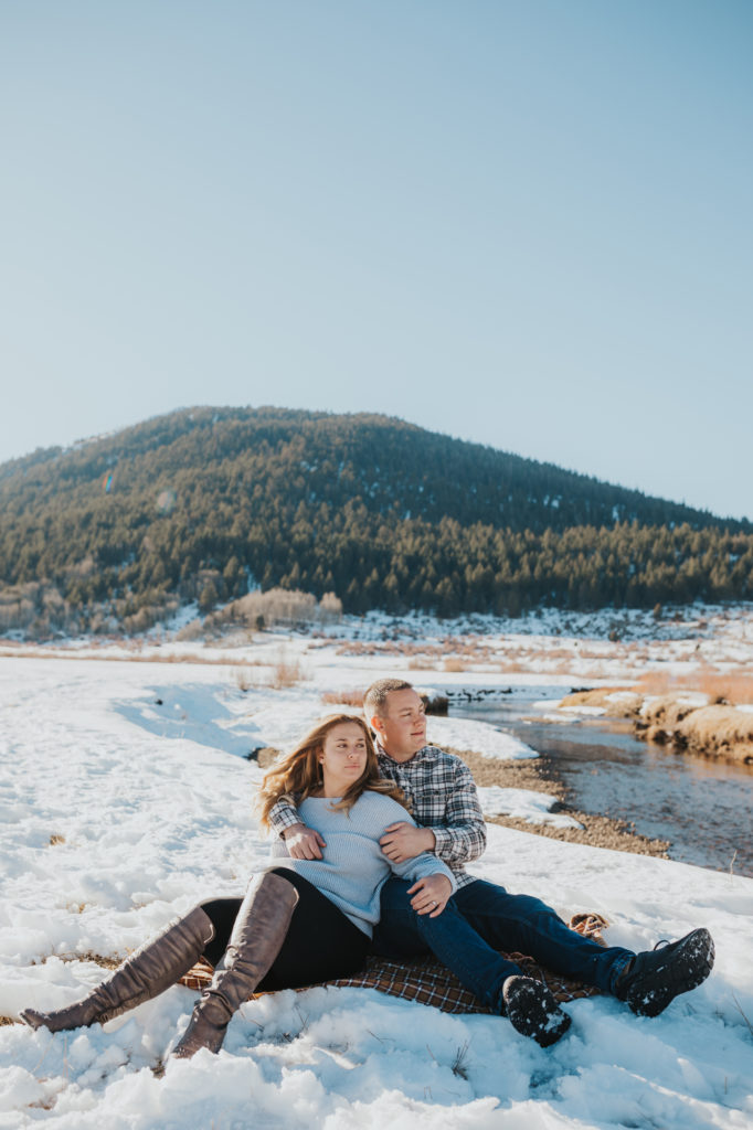 snowy engagement