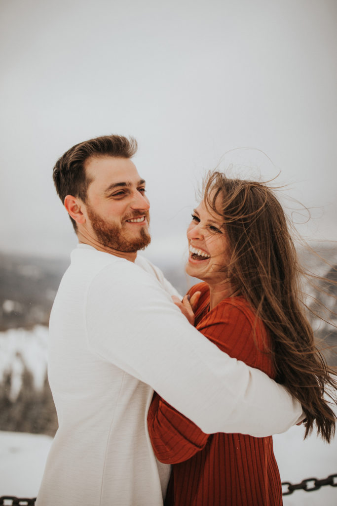 moody morning engagement