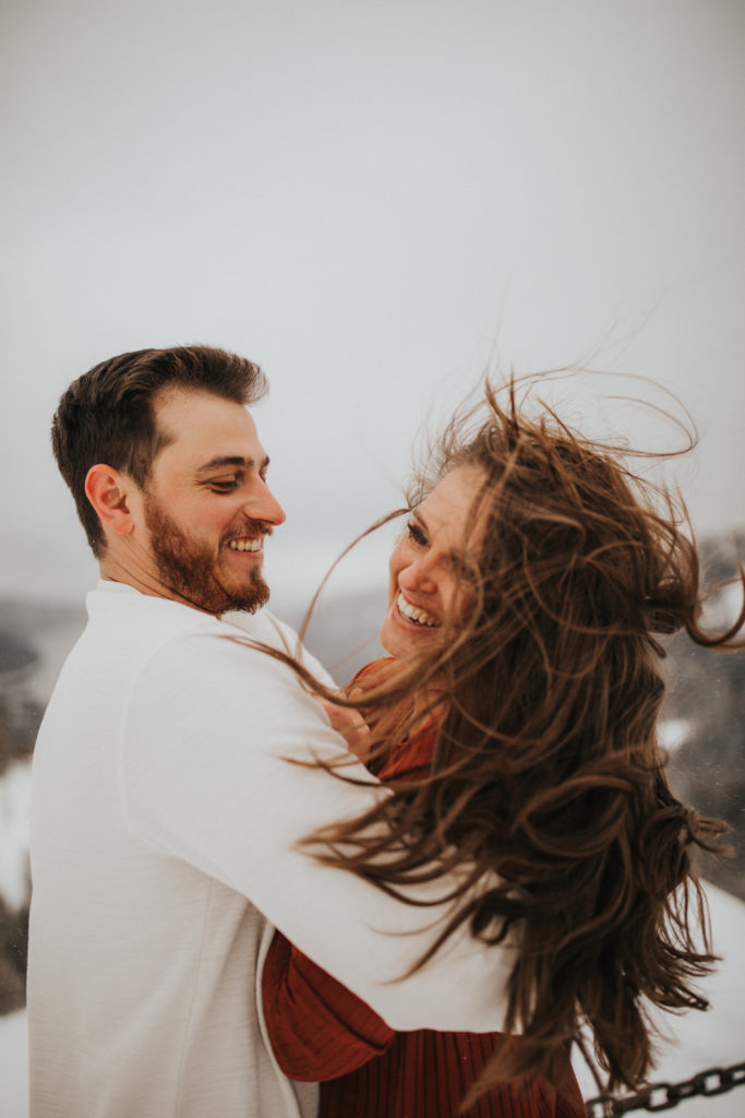 moody morning engagement