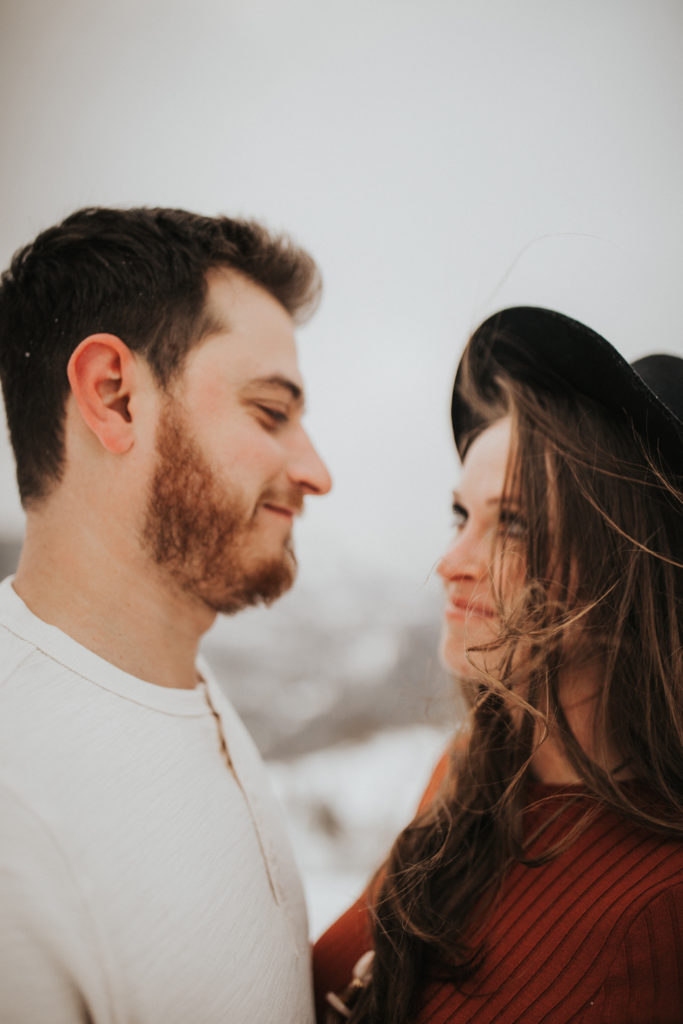 moody morning engagement