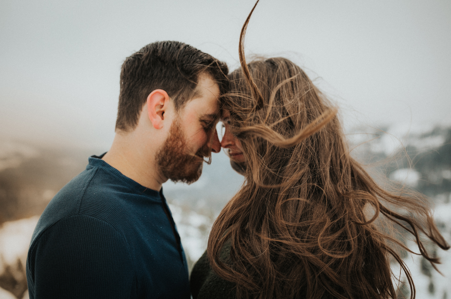 moody morning engagement
