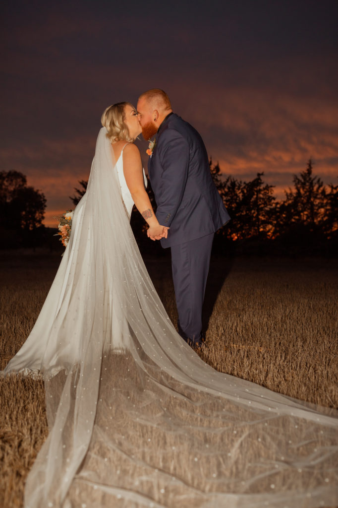 sunset backyard wedding
