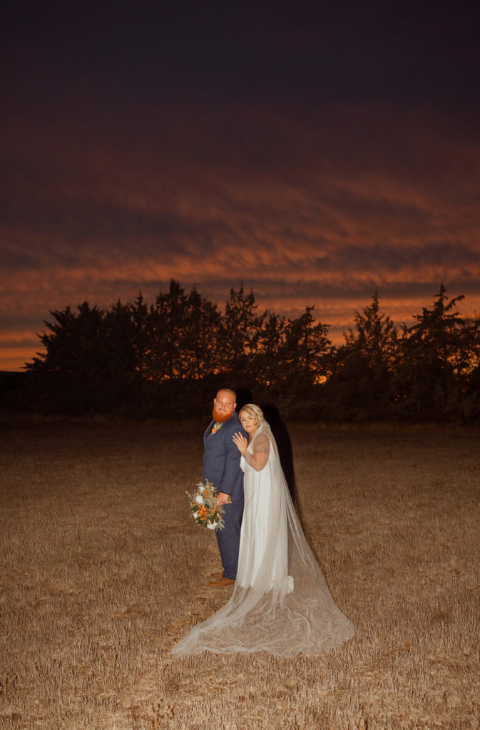 sunset backyard wedding