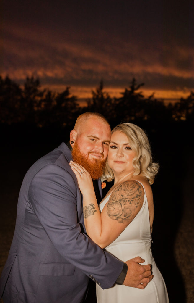sunset backyard wedding
