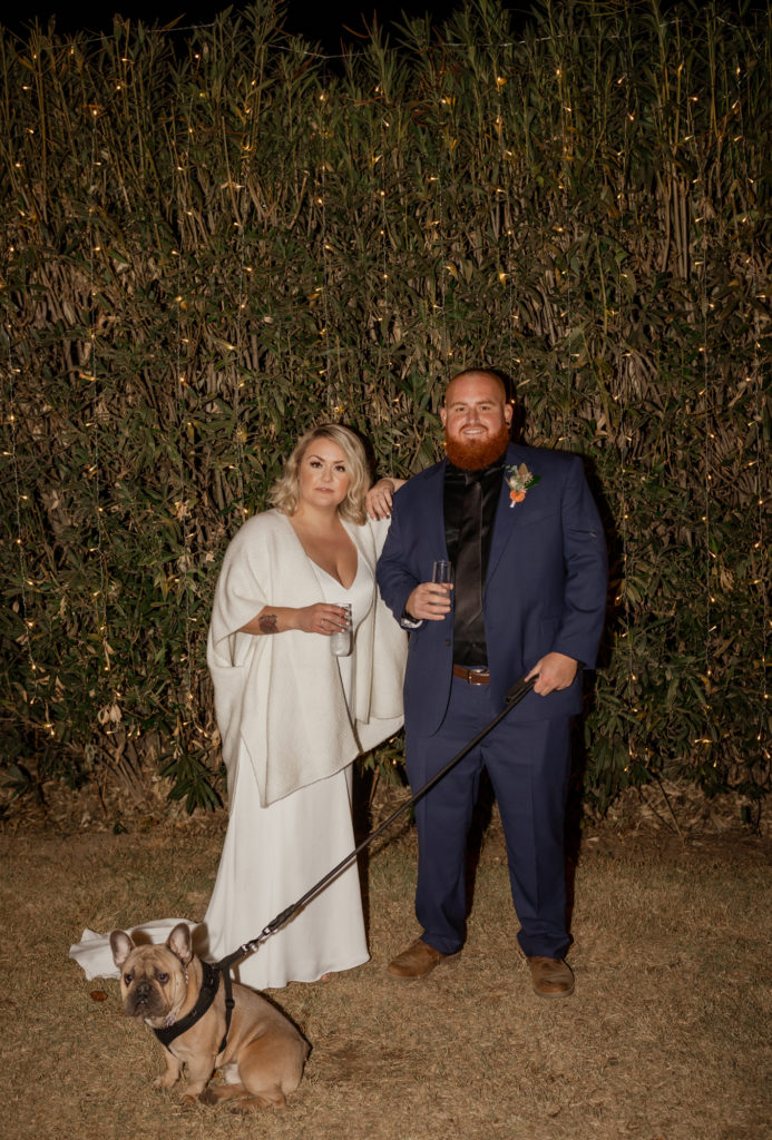 sunset backyard wedding