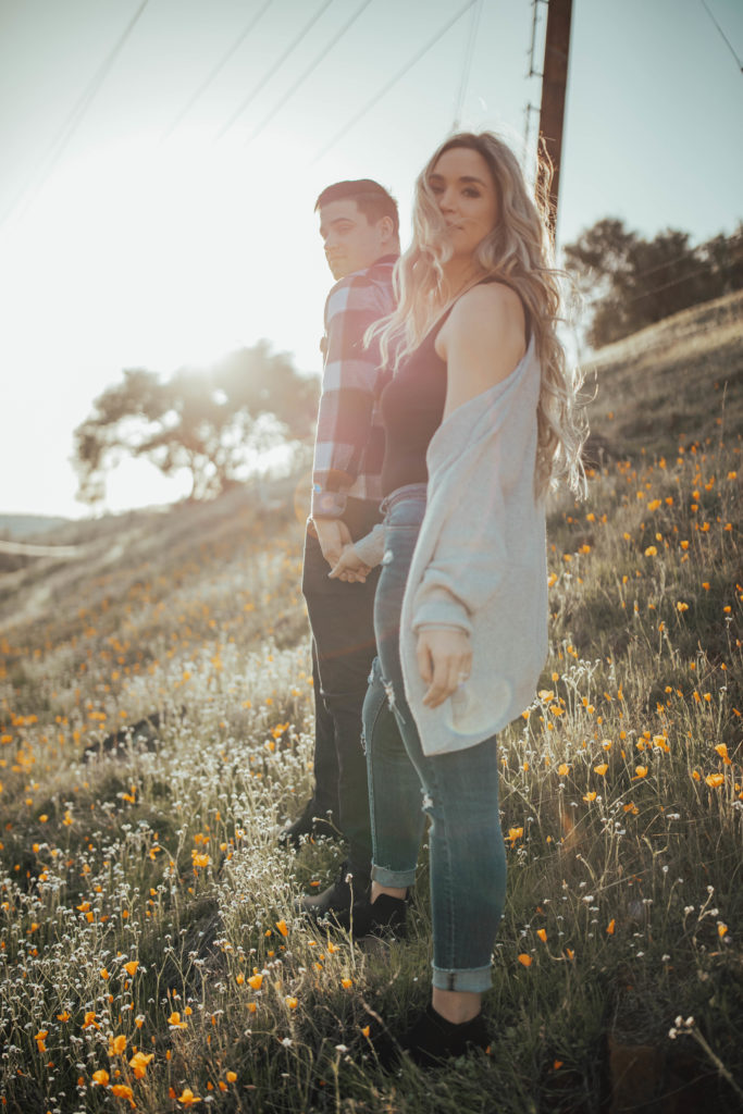 wildflower engagement photoshoot