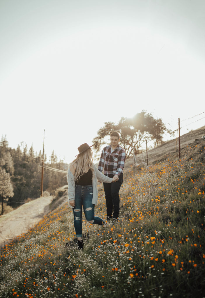 wildflower engagement photoshoot