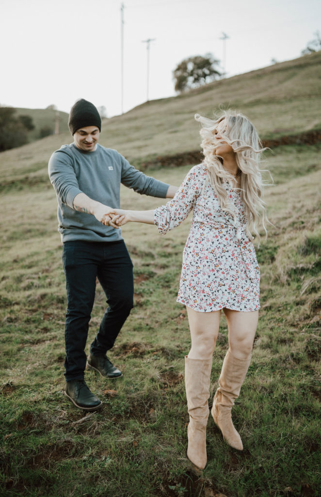 wildflower engagement photoshoot
