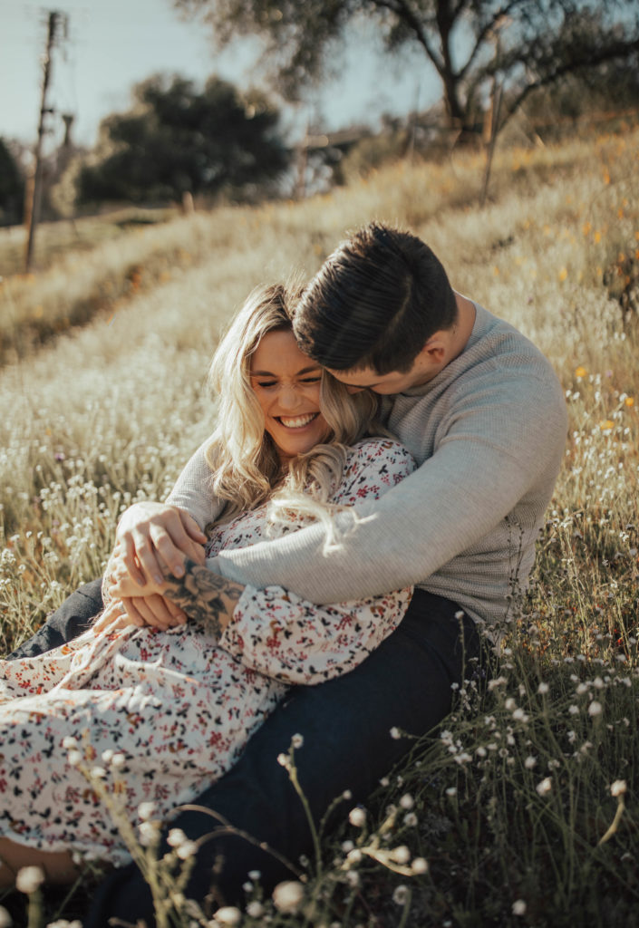 wildflower engagement photoshoot