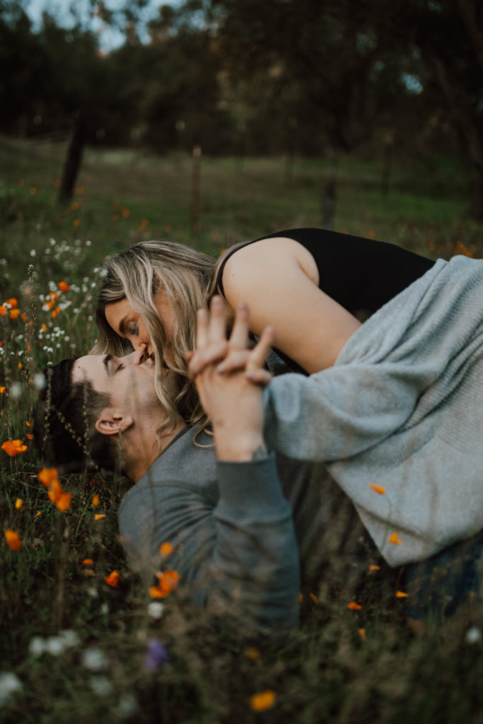 wildflower engagement photoshoot
