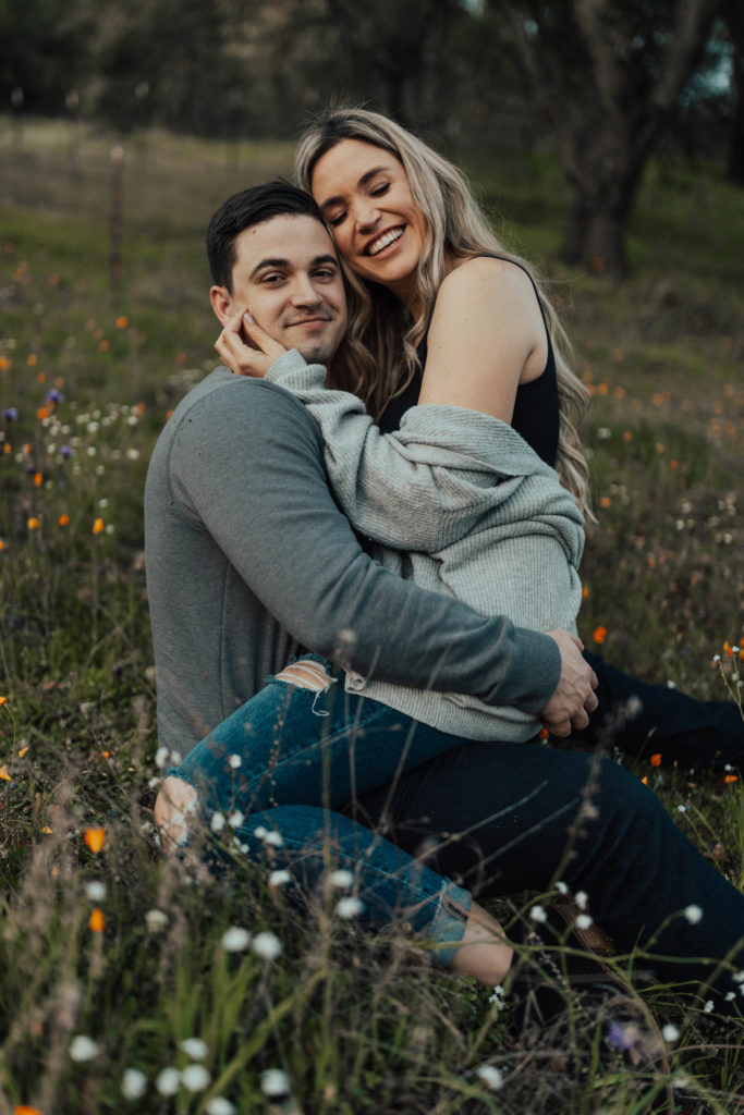 wildflower engagement photoshoot