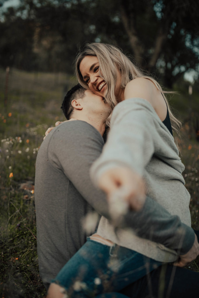 wildflower engagement photoshoot