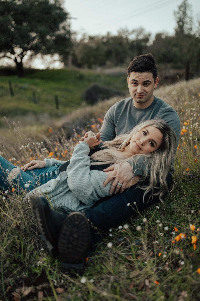 wildflower engagement photoshoot