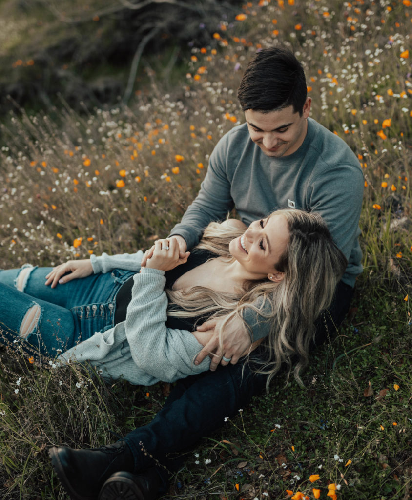 wildflower engagement photoshoot