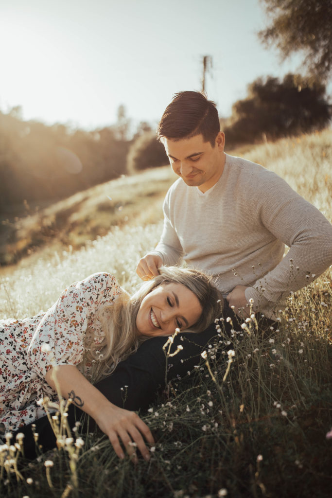 wildflower engagement photoshoot