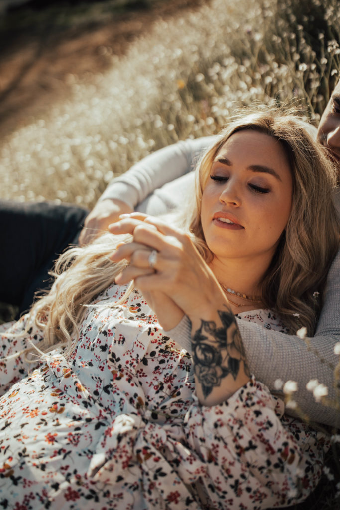 wildflower engagement photoshoot
