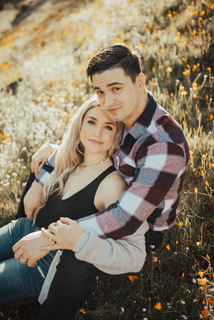 wildflower engagement photoshoot