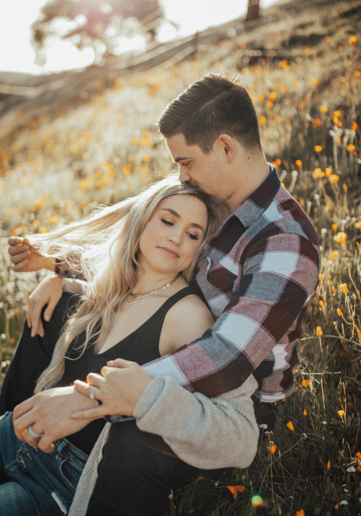 wildflower engagement photoshoot