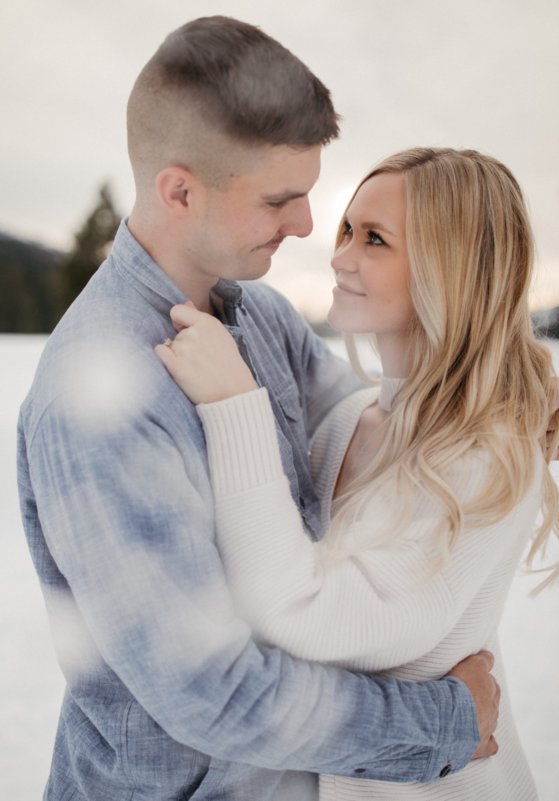 winter snowy engagement